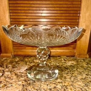 Elegant Crystal Pedestal Bowl